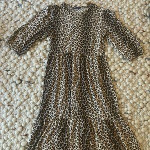 Zara Midi Leopard Print Dress